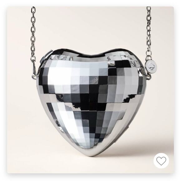 Kate Spade Silver Heart-Shaped Crossbody or clutch Bag - Picture 1 of 4